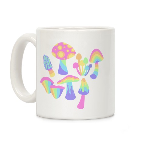 Pastel Rainbow Mushrooms Pattern Coffee Mug