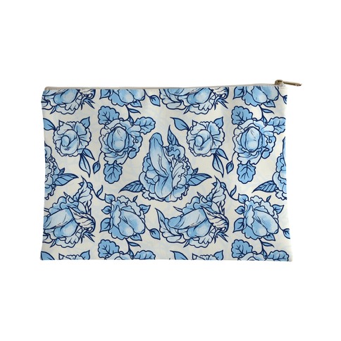 Floral Penis Pattern Blue Accessory Bag