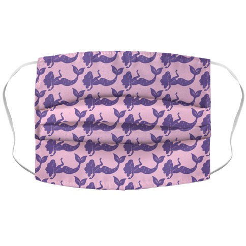 Pink and Purple Mermaid Pattern Accordion Face Mask