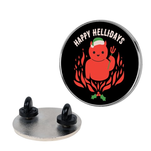 Happy Hellidays Christmas Devil Pin