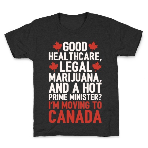 I'm Moving To Canada White Print Kids T-Shirt