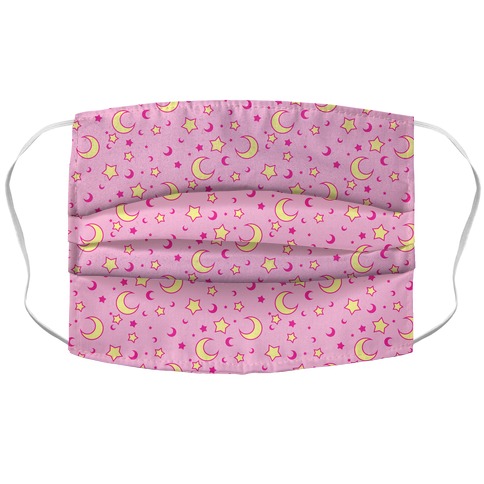 Dreamy Pastel Moon And Stars Accordion Face Mask