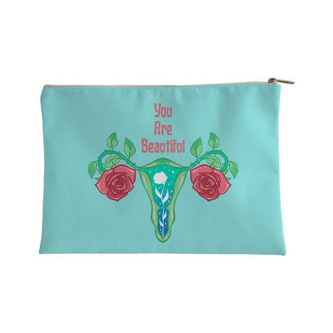 You Are Beautiful Rose Uterus Accessory Bag