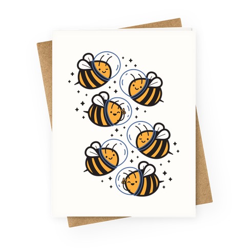 Space Bees Greeting Card