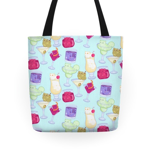 Cat Cocktails Pattern Tote