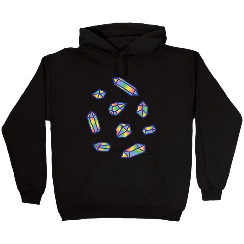 Rainbow Crystal Pattern Hooded Sweatshirt