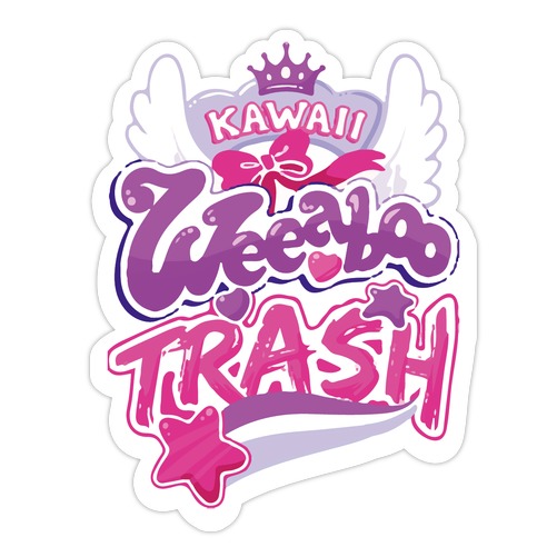 Kawaii Weeaboo Trash Anime Logo Die Cut Sticker