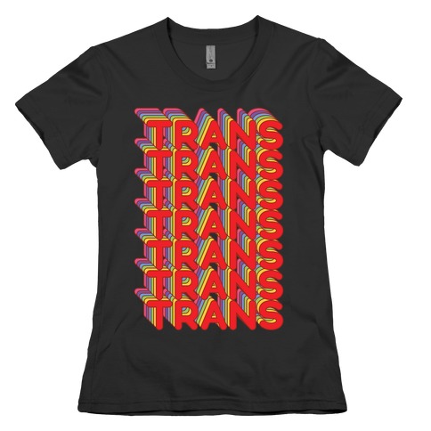 Trans Retro Rainbow Womens T-Shirt