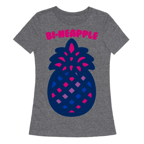 Bi-Neapple Bisexual Pride Pineapple Parody White Print Womens T-Shirt