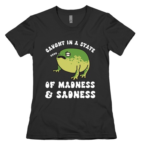 Caught In A State Of Madness & Sadness  Womens T-Shirt