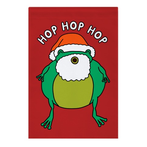 Hop Hop Hop Santa Frog Garden Flag