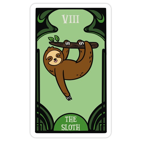 The Sloth Tarot Card Die Cut Sticker