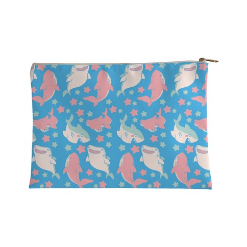 Happy Shark Pattern Accessory Bag