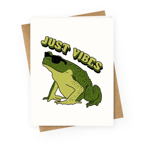 Just Vibes Frog Greeting Card