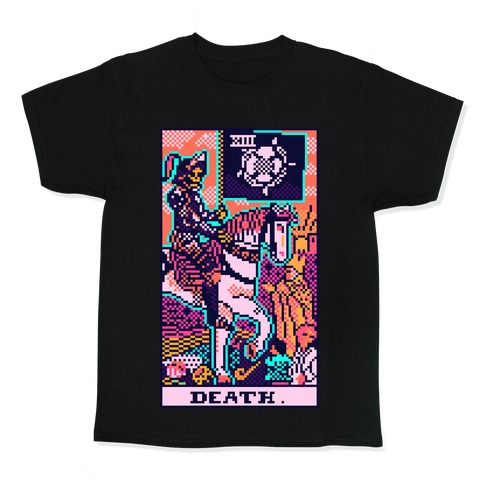 Pixelated Death Tarot Card Kids T-Shirt