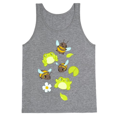 Cute Bees and Frogs Pattern Tank Top