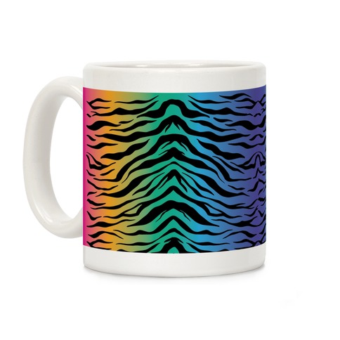 Tiger Stripe Rainbow 90s Pattern Coffee Mug