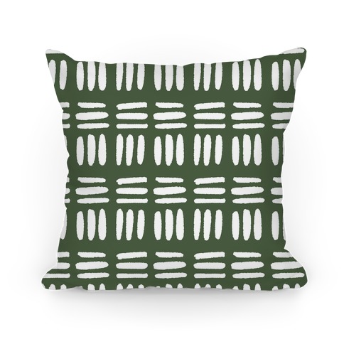Dashed Lines Chive Boho Pattern Pillow