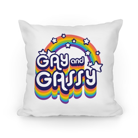 Gay and Gassy Rainbow Pillow