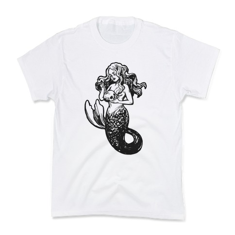 A Mermaid and Her Skull Kids T-Shirt
