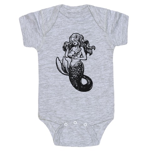 A Mermaid and Her Skull Baby One-Piece