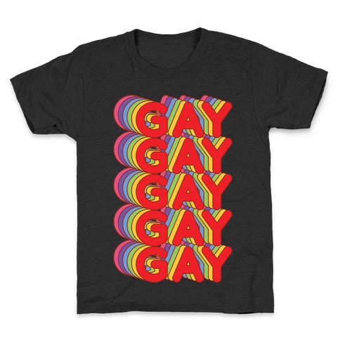 Gay Retro Rainbow Kids T-Shirt