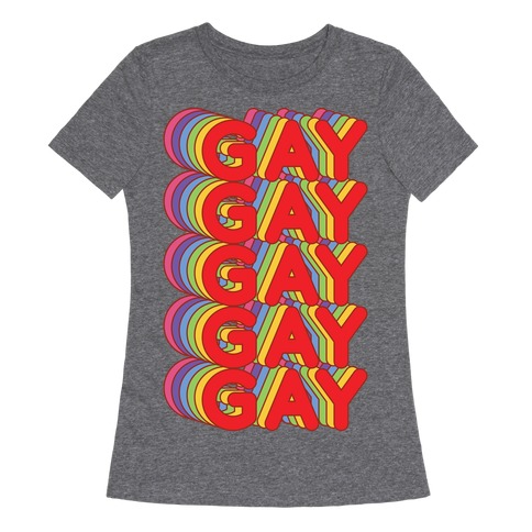 Gay Retro Rainbow Womens T-Shirt