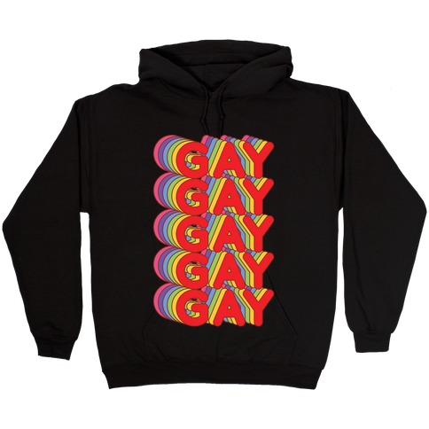 Gay Retro Rainbow Hooded Sweatshirt