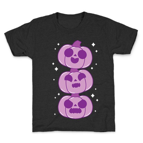 Kawaii Pumpkin Trio Purple Kids T-Shirt