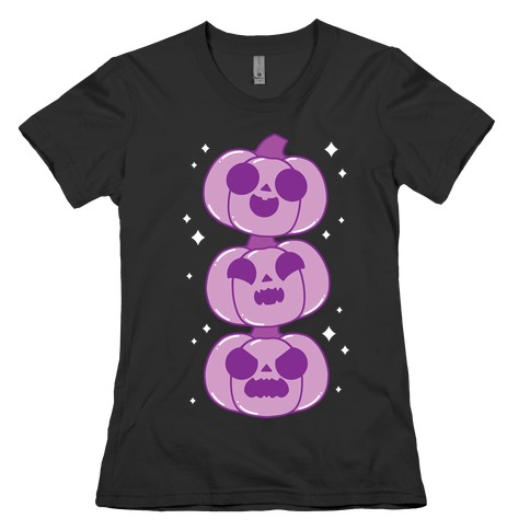 Kawaii Pumpkin Trio Purple Womens T-Shirt