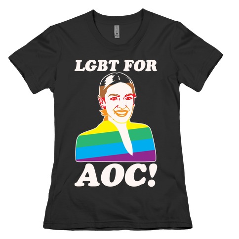LGBT For AOC White Print Womens T-Shirt