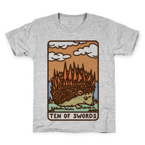 Ten of Swords HedgeHog Tarot Parody Kids T-Shirt