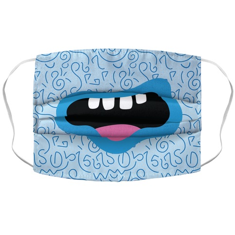 Blue Monster Mouth Accordion Face Mask