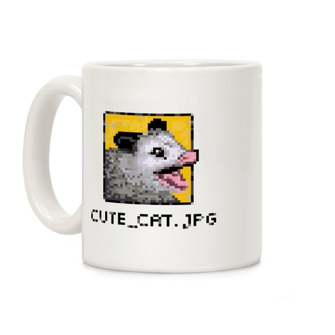 Cute_Cat.Jpg Screaming Pixelated Possum Coffee Mug