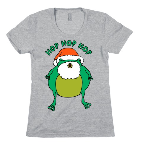 Hop Hop Hop Santa Frog Womens T-Shirt