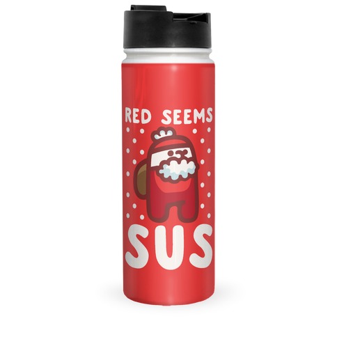 Red Seems Sus Santa Parody Travel Mug