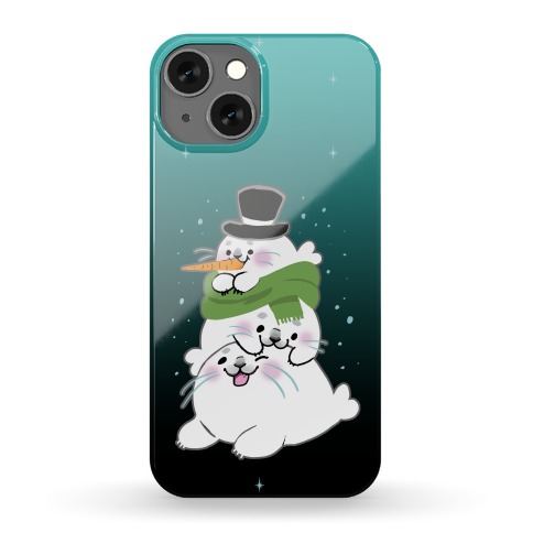 Seal Stack Snowman Phone Case
