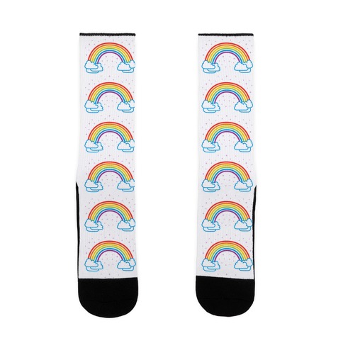 Cute Rainbow and Clouds Pattern Sock
