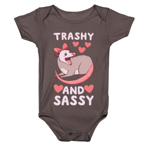 Trashy and Sassy Possum  Baby One-Piece