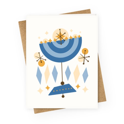 Mid-Century Modern Menorah (Hanukkah) Greeting Card