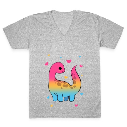 Pansexual-Dino V-Neck Tee Shirt