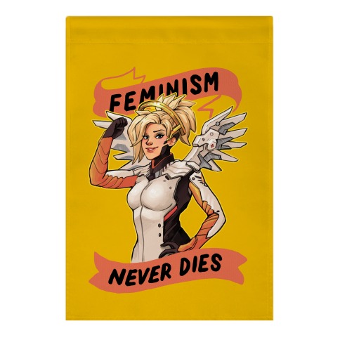 Feminism Never Dies Mercy Parody Garden Flag