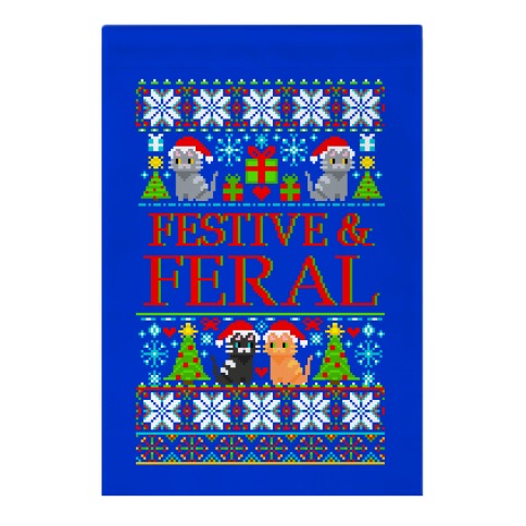 Festive and Feral Sweater Pattern Garden Flag