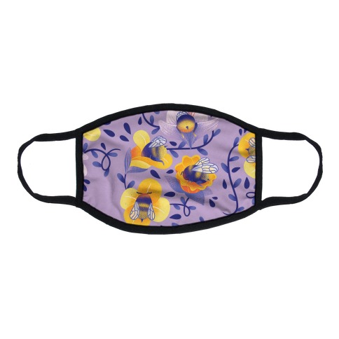 Sleepy Bumble Bee Butts Floral Flat Face Mask