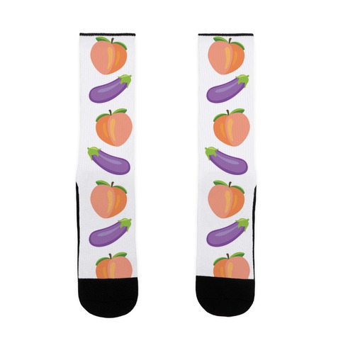 Eggplant/Peach Pattern Sock