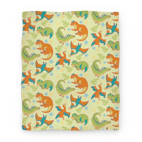 Funky Dinosaur Friends Pattern Blanket