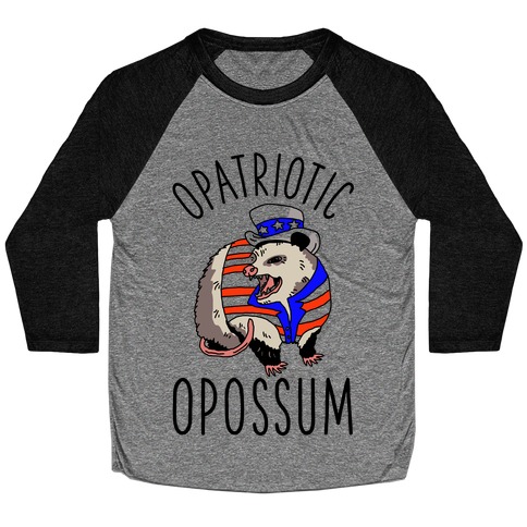 Opatriotic Opossum Baseball Tee