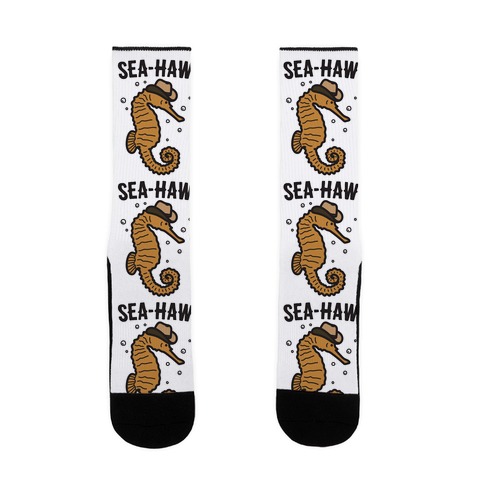 Sea Haw Seahorse Cowboy Sock