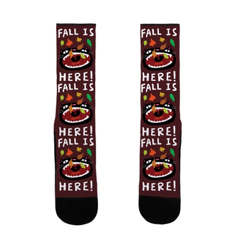 Fall Is Here Cat Sock