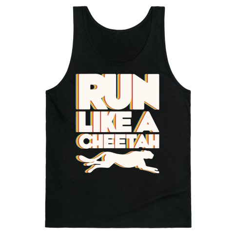 Run Like A Cheetah White Print Tank Top